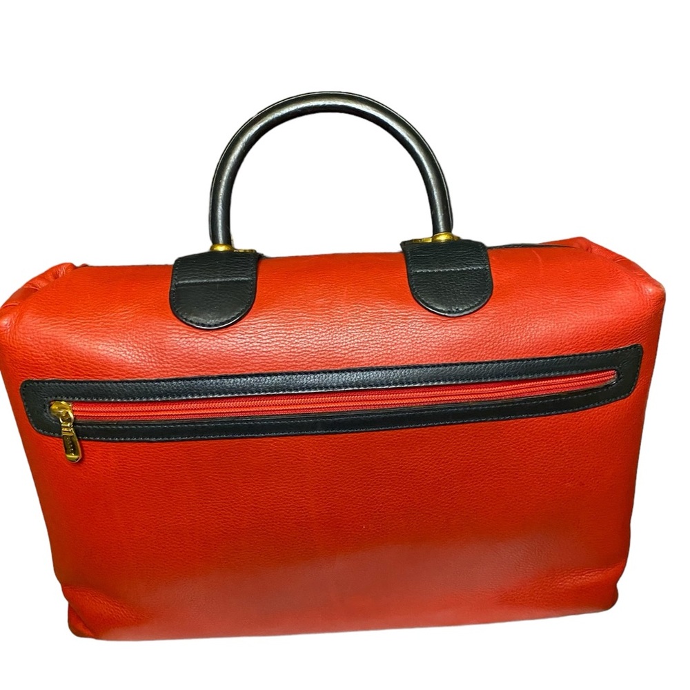 Bally Red/Black Leather Dual Hand with Turn-Lock Top Handle Tote - Picture 4 of 16